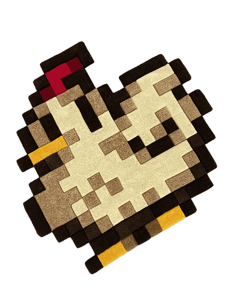 Minecraft csirke mintájú pixeles szőnyeg